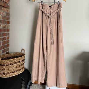 Ann Taylor Tan Wide Leg Trouser